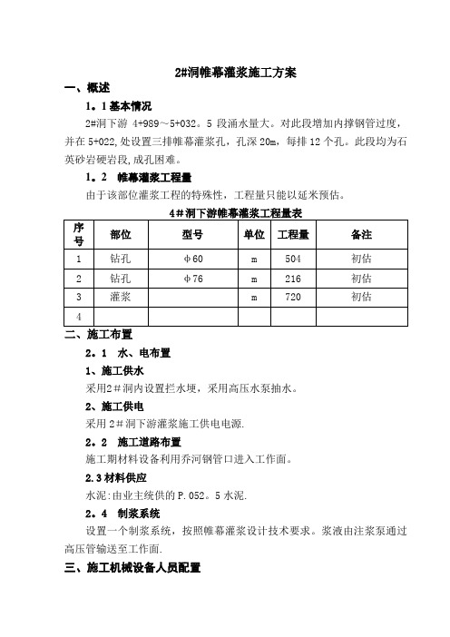 帷幕灌浆施工组织设计