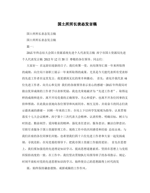 国土所所长表态发言稿