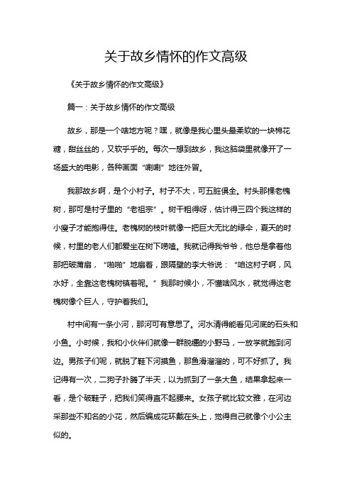 关于故乡情怀的作文高级