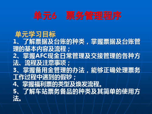 城市轨道交通票务管理单元6票务管理程序8739