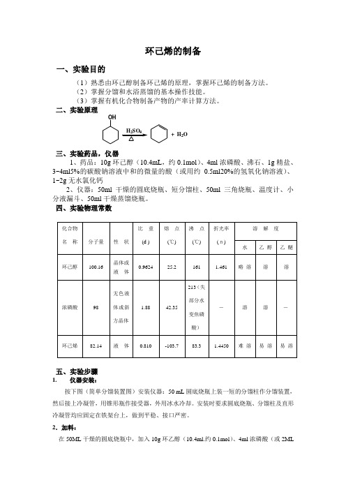 环己烯的制备