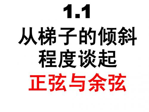 1.1从梯子的倾斜程度说起2