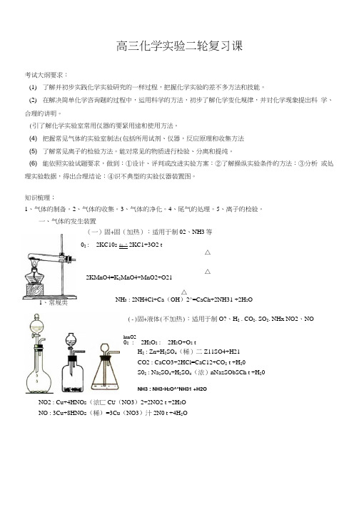 高三化学实验二轮复习课