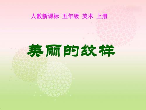 《美丽的纹样》PPT精选教学课件