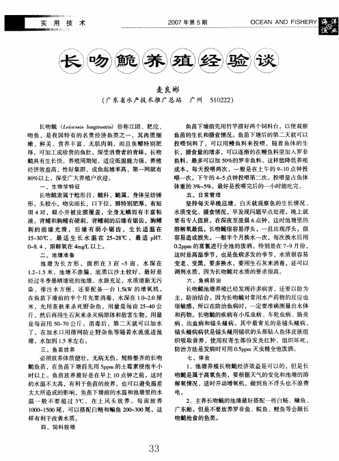 长吻鮠养殖经验谈