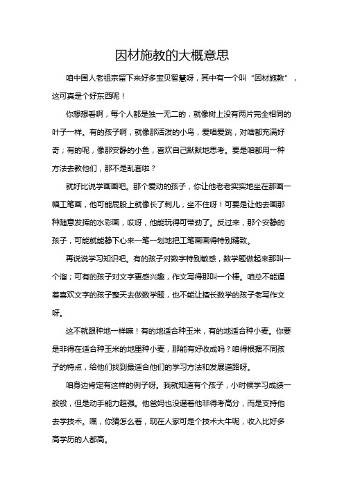 因材施教的大概意思