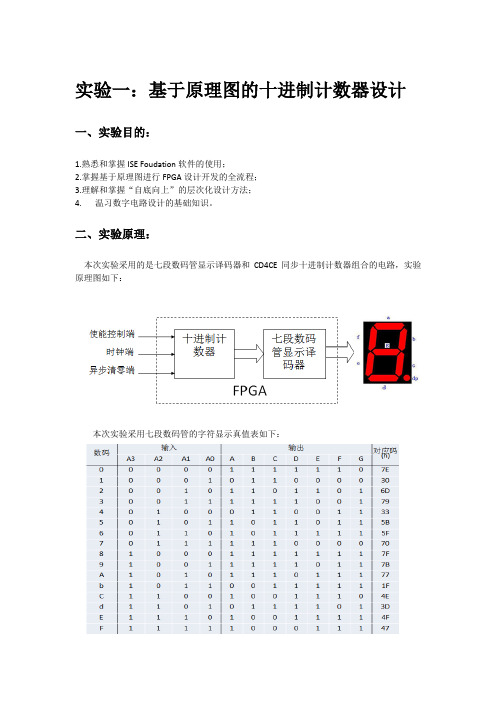 FPGA实验一：基于原理图的十进制计数器设计