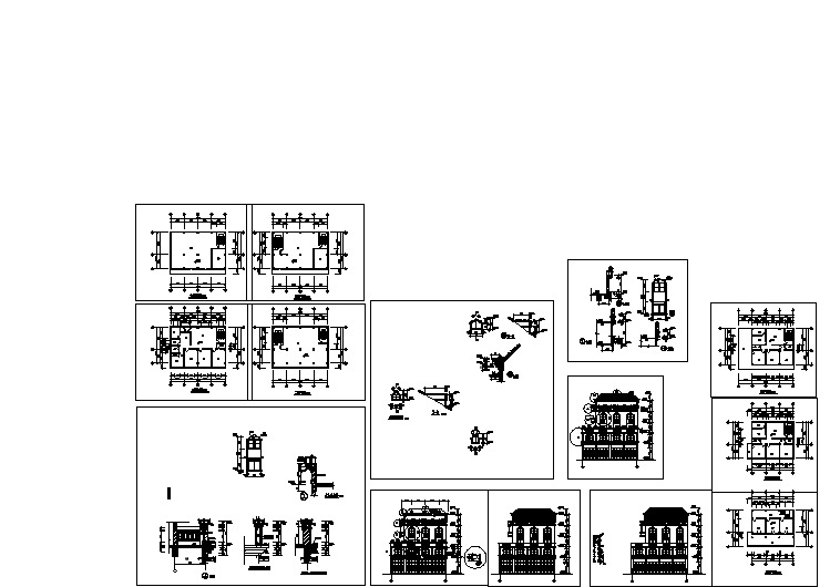 某多层经典别墅设计cad建筑施工图