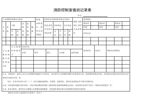 消防控制室值班记录表