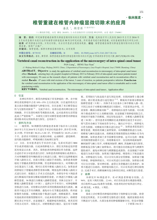 椎管重建在椎管内肿瘤显微切除术的应用