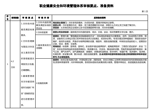 环境和安全管理体系审核要点