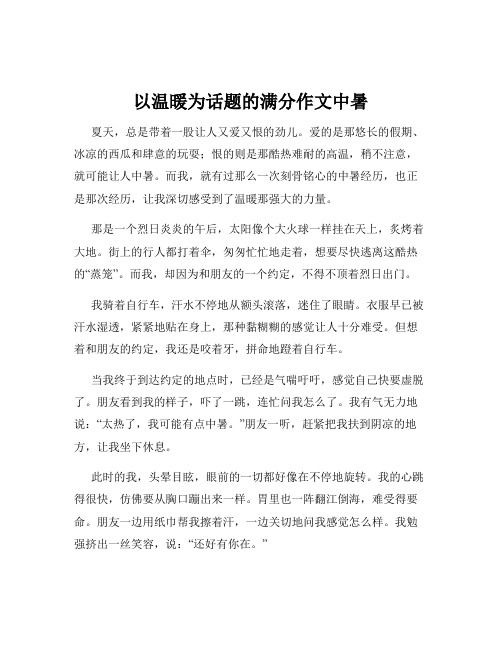 以温暖为话题的满分作文中暑