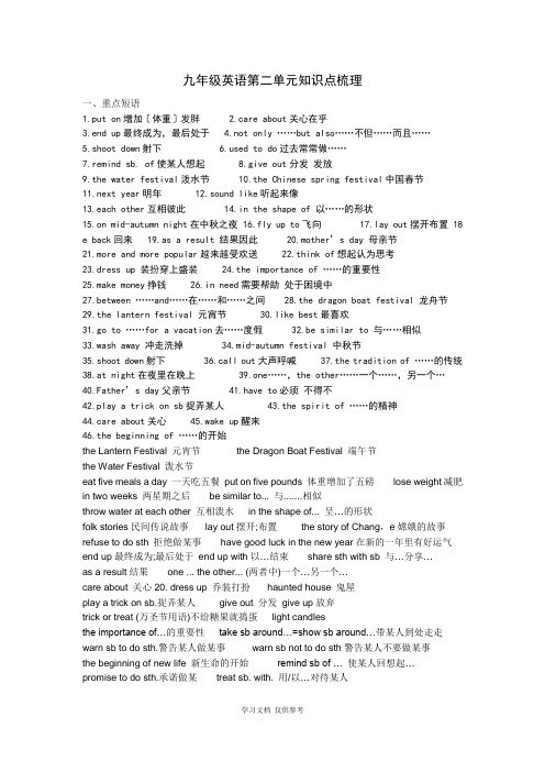 九年级英语第二单元知识点梳理