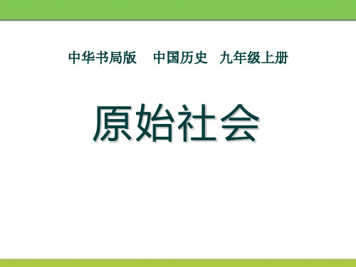 中华书局版九年级历史上册 (原始社会)史前时期的人类新课件教学