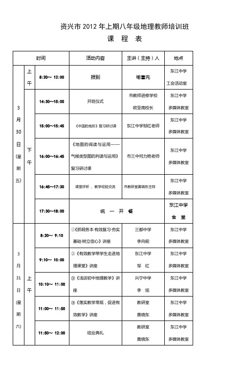 资兴市2012年上期八年级地理教师培训班_2