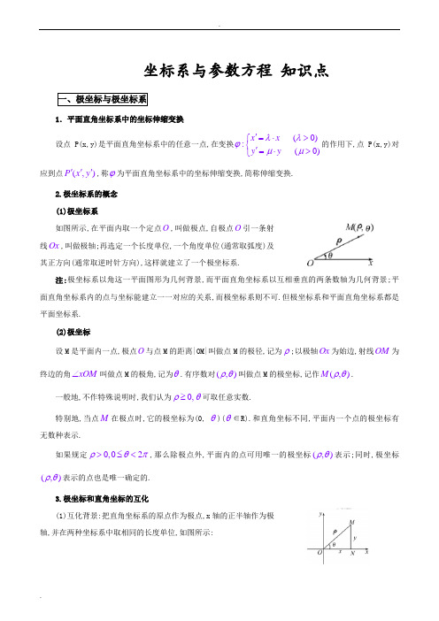 坐标系与参数方程_知识点