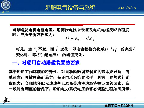 船舶同步发电机电压及无功功率自动调整PPT课件