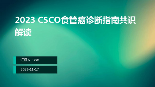 2023 CSCO食管癌诊断指南共识解读ppt课件