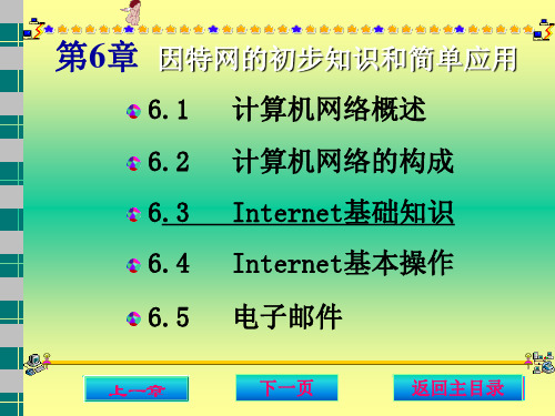 第6章因特网的初步知识和简单应用ppt课件