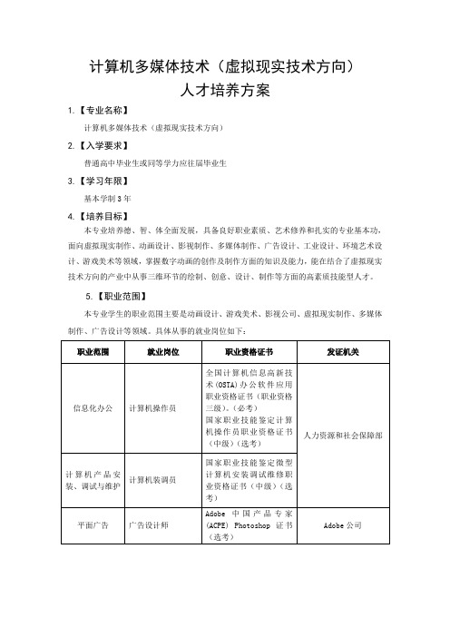 2010级计算机多媒体(虚拟技术)