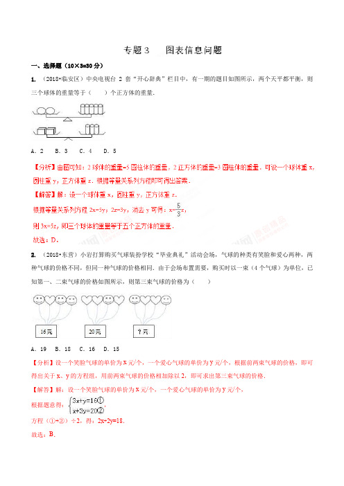 图表信息问题(精练)-2019年中考数学高频考点突破全攻略(解析版)