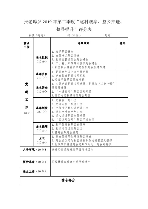 逐村观摩评分表