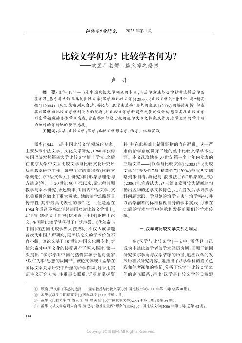 211047595_比较文学何为？比较学者何为？——读孟华老师三篇文章之感悟