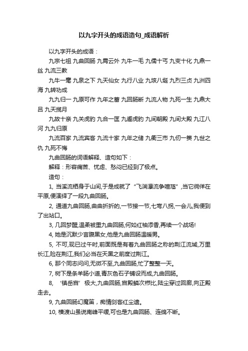 以九字开头的成语造句_成语解析