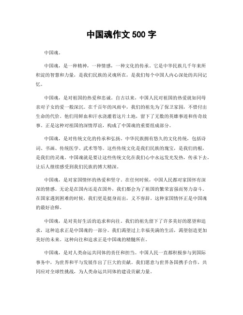 中国魂作文500字