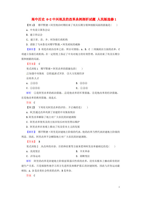 高中历史 6-2中兴埃及的改革典例剖析试题