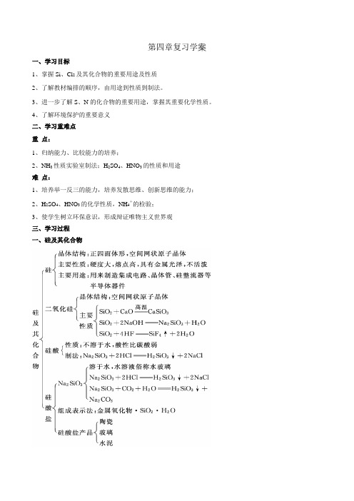 【优选整合】人教版高中化学必修1期末复习 第4章复习 学案