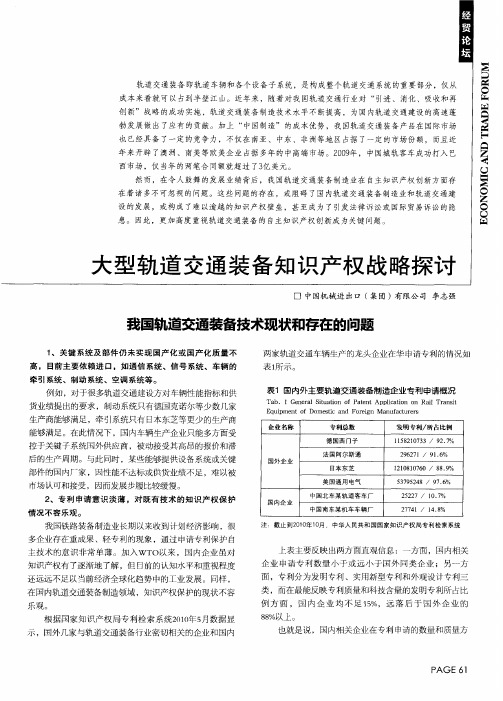 大型轨道交通装备知识产权战略探讨