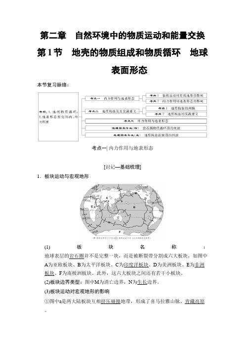 2020届高考地理一轮复习湘教版 ：第2章 第1节 地壳的物质组成和物质循环 地球表面形态 学案 .doc