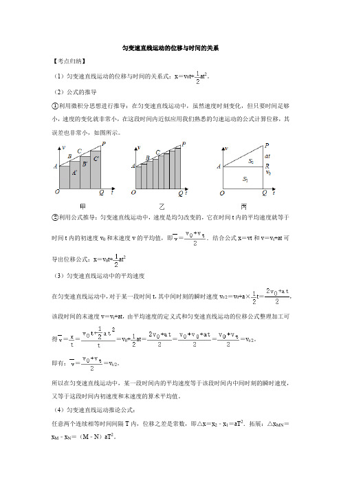 匀变速直线运动的位移与时间的关系