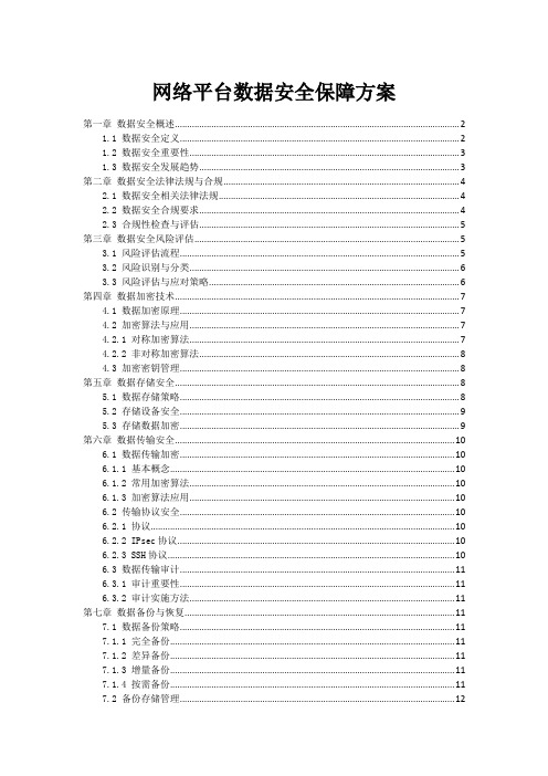 网络平台数据安全保障方案