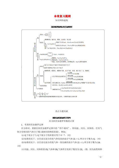 2020新教材高中化学第二章本章复习提纲教案新人教版必修第一册20191009174