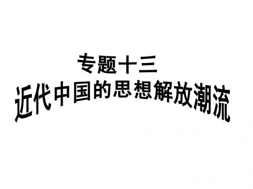 专题十三 近代中国的思想解放潮流