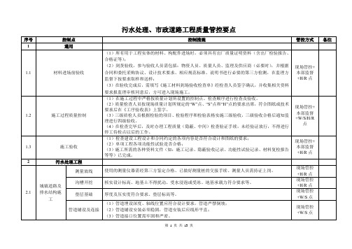 污水处理、市政道路工程质量管控要点