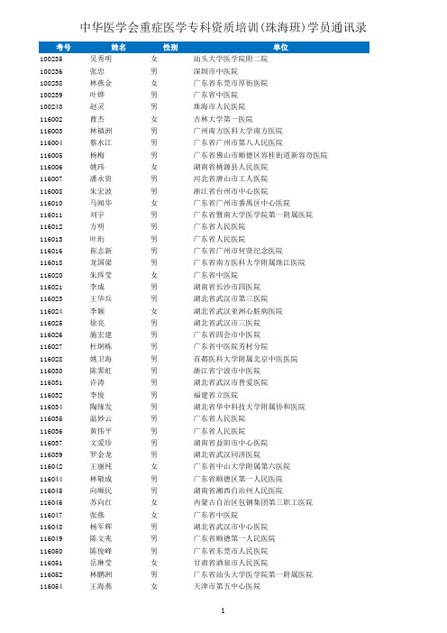 珠海会议重要名单