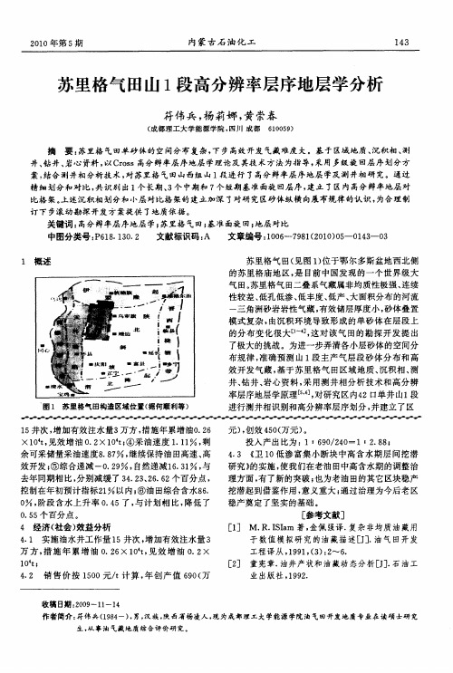 苏里格气田山1段高分辨率层序地层学分析