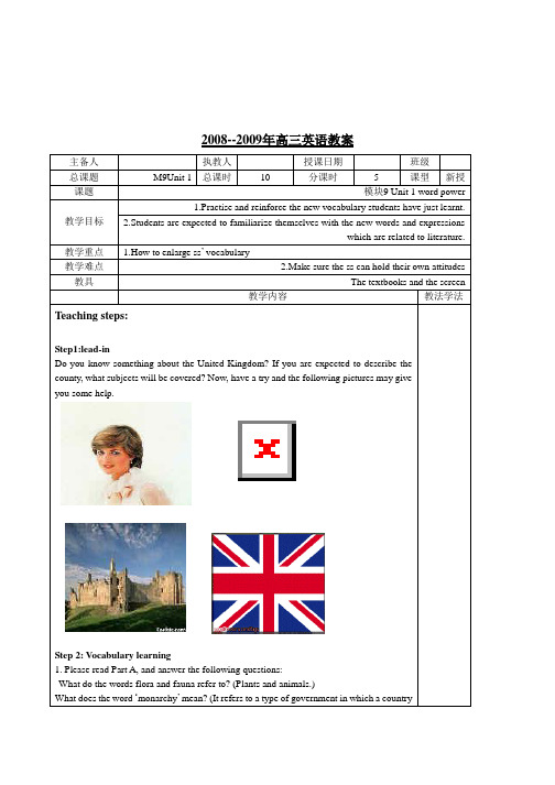 牛津译林版英语高三Module 9《Unit1 Other countries, other cultures》word学案(4)