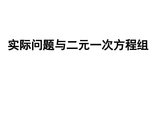 实际问题与二元一次方程组