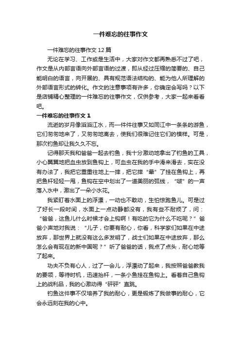 一件难忘的往事作文