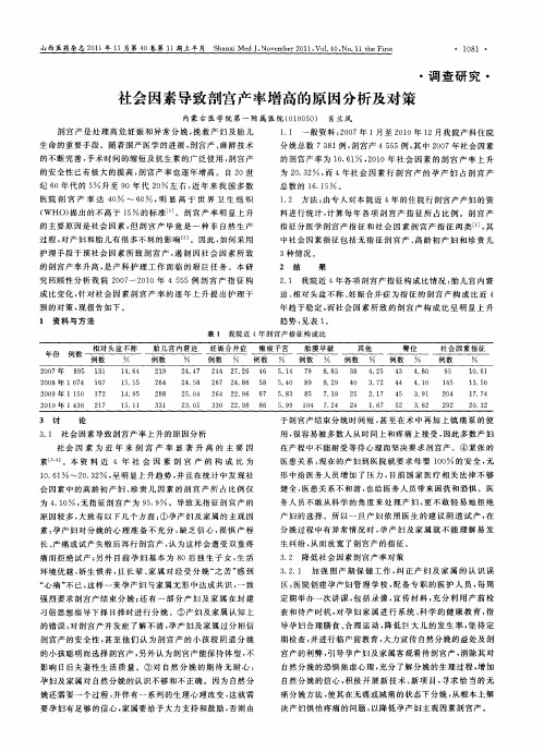 社会因素导致剖宫产率增高的原因分析及对策