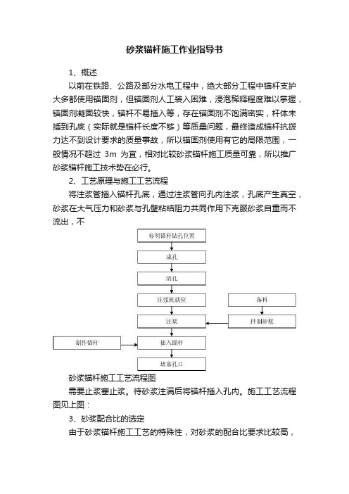 砂浆锚杆施工作业指导书