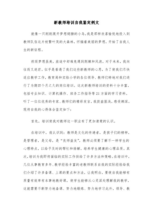 新教师培训自我鉴定例文（4篇）