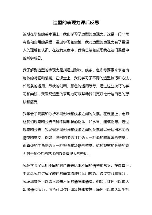 造型的表现力课后反思