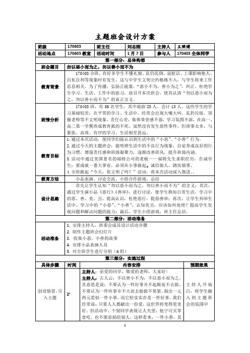 54.中小学职业学校班主任基本功大赛主题班会设计方案