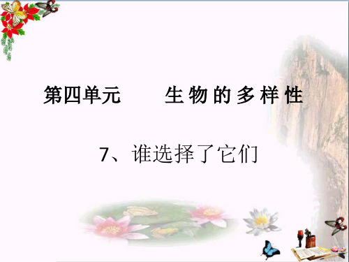 最新六年级科学上册4.7谁选择了它们4教科版优选教学课件