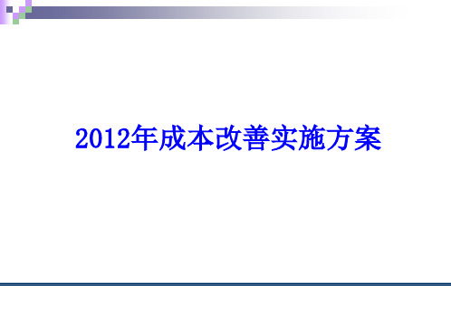 成本改善方案实施